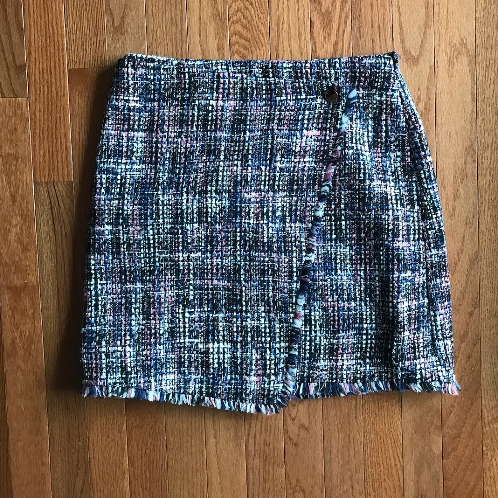 Loft Tweed Style Wrap A-Line Skirt